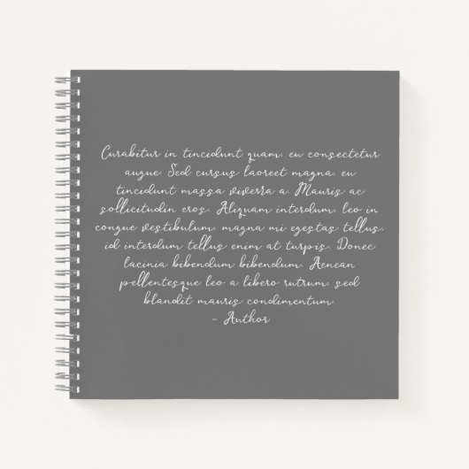 Gepersonaliseerd gedicht, liedtekst, citaat notitieboek (Voorkant)