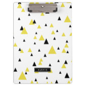 Gepersonaliseerd geel en zwart geometrisch patroon klembord (Voorkant)