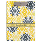 Gepersonaliseerd Geel, Grijze Kool Moderne Floral Klembord (Voorkant)