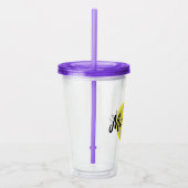 Gepersonaliseerd geel maisiebloem acryl drinkbeker (Rechts)