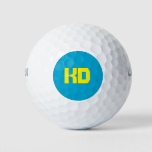 Gepersonaliseerd geel monogram eenvoudig elegant b golfballen
