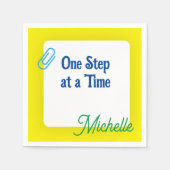 Gepersonaliseerd geel papier servet (Voorkant)