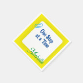 Gepersonaliseerd geel papier servet (Hoek)