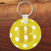 Gepersonaliseerd Geel Pickleball Monogram Sleutelhanger (Voorkant)