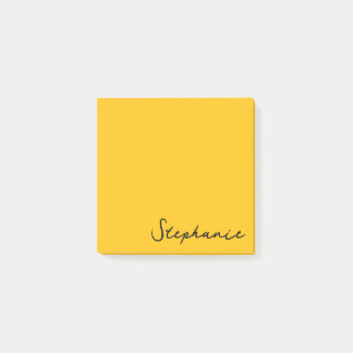 Gepersonaliseerd Geel Script Post it Sticky Notes