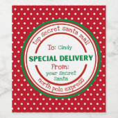 Gepersonaliseerd geheim etiket voor Santa Gift Win (Enkel label)