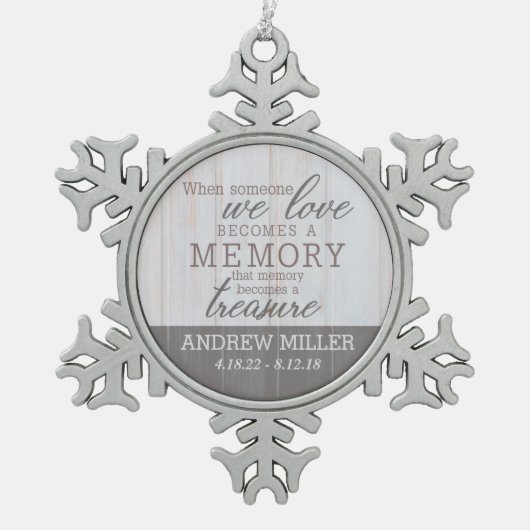 Gepersonaliseerd geheugen Snowflake Ornament (Voorkant)