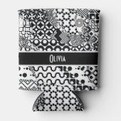 Gepersonaliseerd, Gek Zwart & Wit Patroon 7 Blikjeskoeler (Voorkant)