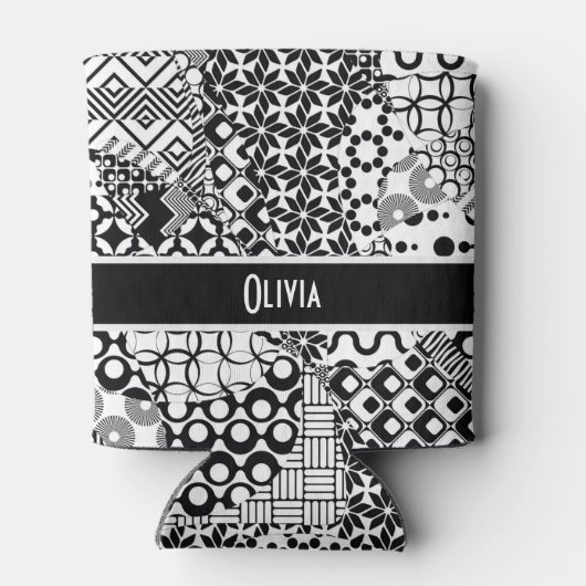 Gepersonaliseerd, Gek Zwart & Wit Patroon 7 Blikjeskoeler (Achterkant)