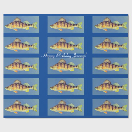 Gepersonaliseerd "Gele Perch"-opvulpapier Cadeaupapier (Vlak)