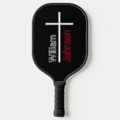 Gepersonaliseerd geloof in het Christelijk Kruis Pickleball Paddle (Achterkant)