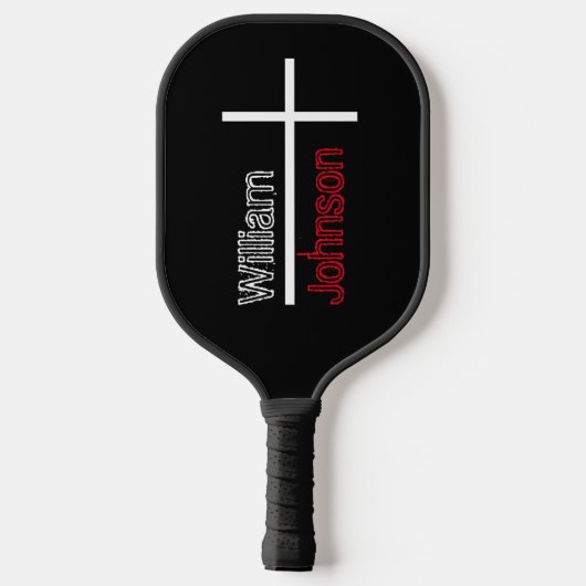 Gepersonaliseerd geloof in het Christelijk Kruis Pickleball Paddle (Achterkant)