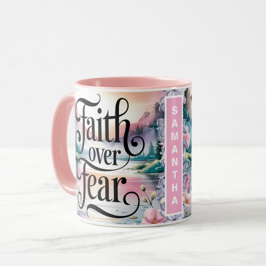 Gepersonaliseerd geloof over angst voor Christelij Mok (Voorkant links)