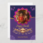 gepersonaliseerd gelukkig Diwali Festival of Light Feestdagenkaart (Voorkant / Achterkant)