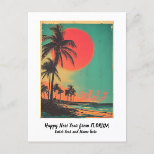 Gepersonaliseerd Gelukkig Nieuwjaar Florida Miami Feestdagenkaart