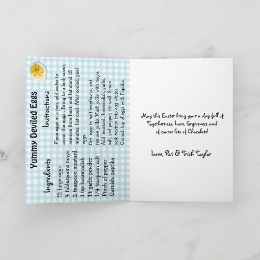 Gepersonaliseerd Gelukkig Pasen en Recept voor Gef Kaart (Binnen)