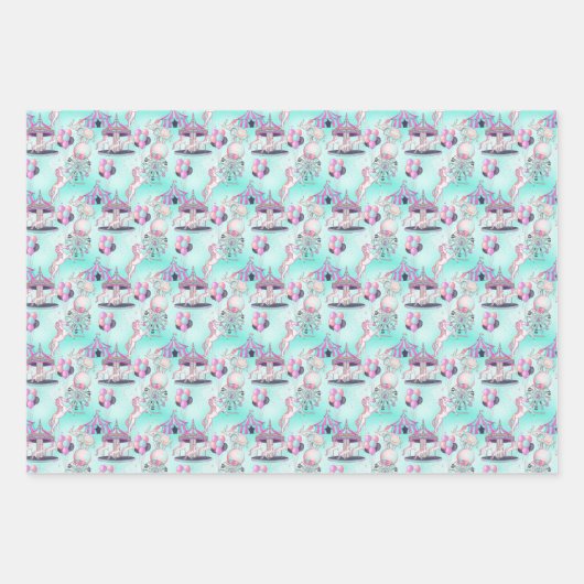 Gepersonaliseerd Gelukkig Verjaardagscircus Inpakpapier Vel (Voorkant 2)