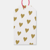 Gepersonaliseerd gemaakt met liefde hart gouden gl cadeaulabel (Achterkant)