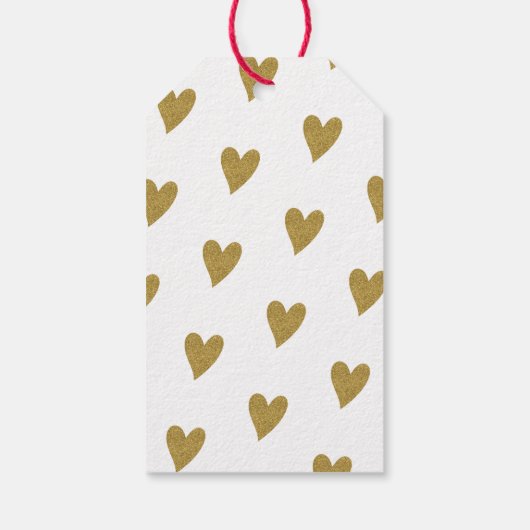 Gepersonaliseerd gemaakt met liefde hart gouden gl cadeaulabel (Achterkant)