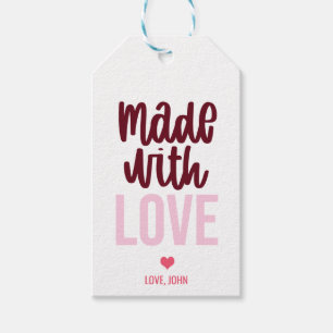 Gepersonaliseerd gemaakt met liefde Valentijnsdag Cadeaulabel