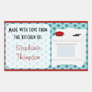 Gepersonaliseerd gemaakt uit de keuken van Retro k Rechthoekige Sticker