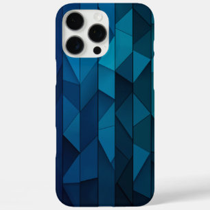Gepersonaliseerd geometrisch blauw en Blauwgroen p iPhone 16 Pro Max Hoesje