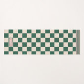 Gepersonaliseerd geruite roze & groen yogamat (Voorkant (horizontaal))