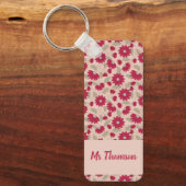 Gepersonaliseerd geschenk van de leraar, roze didi sleutelhanger (Voorkant)