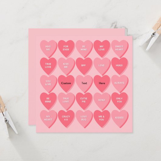 Gepersonaliseerd gesprekken harten kaart (Voorkant / Achterkant in situ)