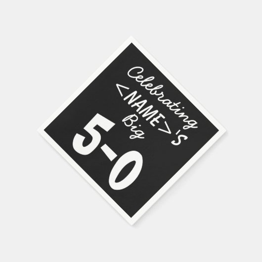 Gepersonaliseerd gevierd 50e verjaardag papier Nap Servetten (Hoek)