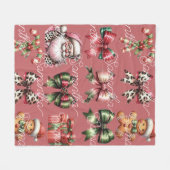 Gepersonaliseerd gezellig kerstpatroon fleece deken (Voorkant (Horizontaal))