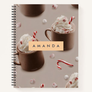 Gepersonaliseerd Gezellig Pepermunt Hot Chocolate Notitieboek