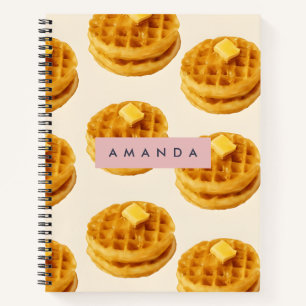 Gepersonaliseerd Gezellig Waffle Ontbijtpatroon Notitieboek