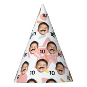 Gepersonaliseerd gezicht 10e 20e 30e 40e verjaarda feesthoedjes (Voorkant)