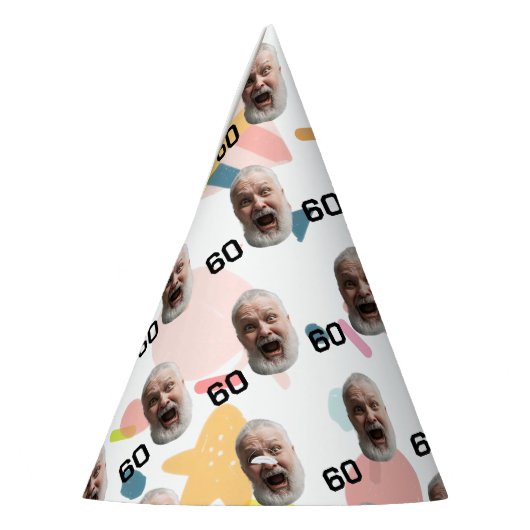 Gepersonaliseerd gezicht 30e 40e 50e 60e verjaarda feesthoedjes (Links)