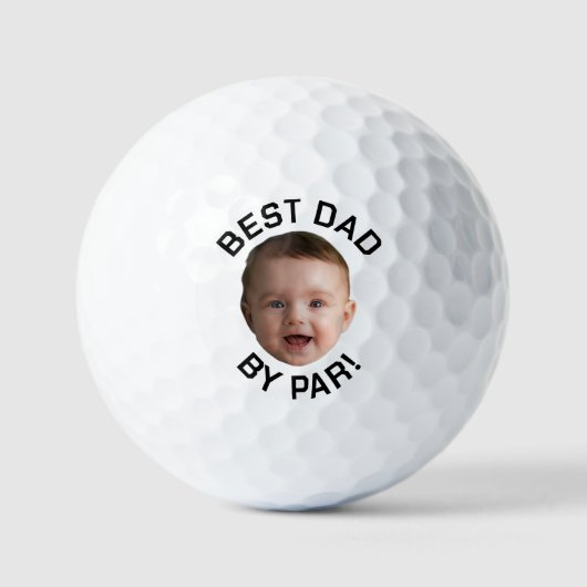Gepersonaliseerd Gezicht Best Dad van Par New Dad Golfballen (Voorkant)