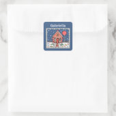 Gepersonaliseerd Gingerbrood House Vierkante Sticker (Tas)
