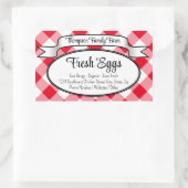 Gepersonaliseerd Gingham Boerderij Egg Carton Labe Rechthoekige Sticker (Tas)