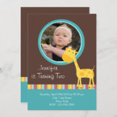 Gepersonaliseerd*Giraffe Uitnodigingskaart Kaart (Voorkant / Achterkant)