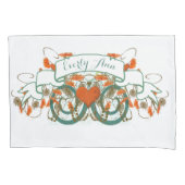 Gepersonaliseerd Girl Coral en Mint Kussensloop (Voorkant)