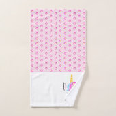 Gepersonaliseerd Girly Pink Magical Unicorn Bad Handdoek (Handdoek)