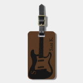 Gepersonaliseerd gitaarthematisch bagagelabel (Voorkant verticaal)