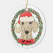 Gepersonaliseerd gladde Cream Dachshund Keramisch Ornament (Links)