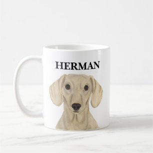 Gepersonaliseerd gladde Cream Dachshund Koffiemok