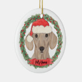 Gepersonaliseerd gladde rode dachshund keramisch ornament (Rechts)