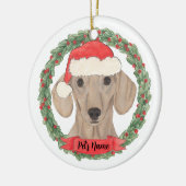 Gepersonaliseerd gladde rode dachshund keramisch ornament (Links)