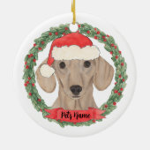 Gepersonaliseerd gladde rode dachshund keramisch ornament (Achterkant)