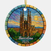 Gepersonaliseerd Glas in lood Barcelona Ornament (Voorkant)