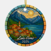 Gepersonaliseerd Glas in lood Comomeer, Italië Keramisch Ornament (Voorkant)