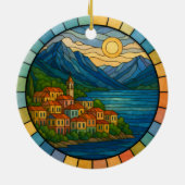Gepersonaliseerd Glas in lood Comomeer, Italië Keramisch Ornament (Achterkant)